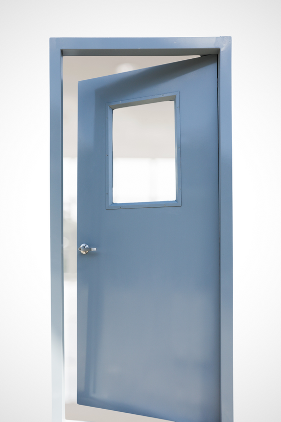 Plain Steel Door | With Big Glass – ADA Steel Door Manufacturing Inc